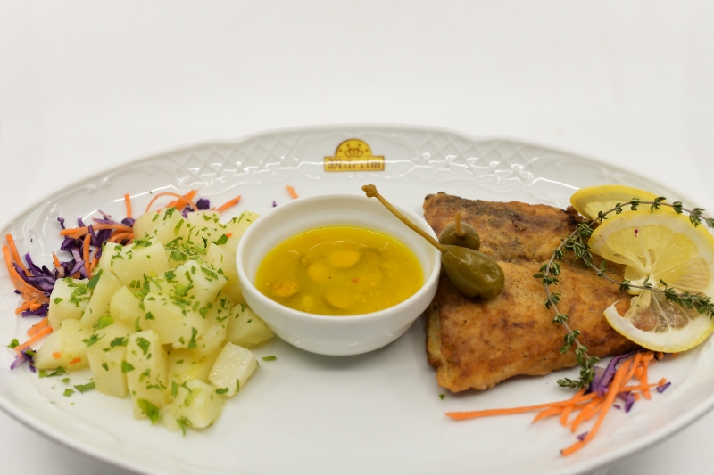 Șalău în sos de meniere / Perch in meuniere sauce